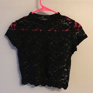 SOLD Black Lace Crop Top Ambiance